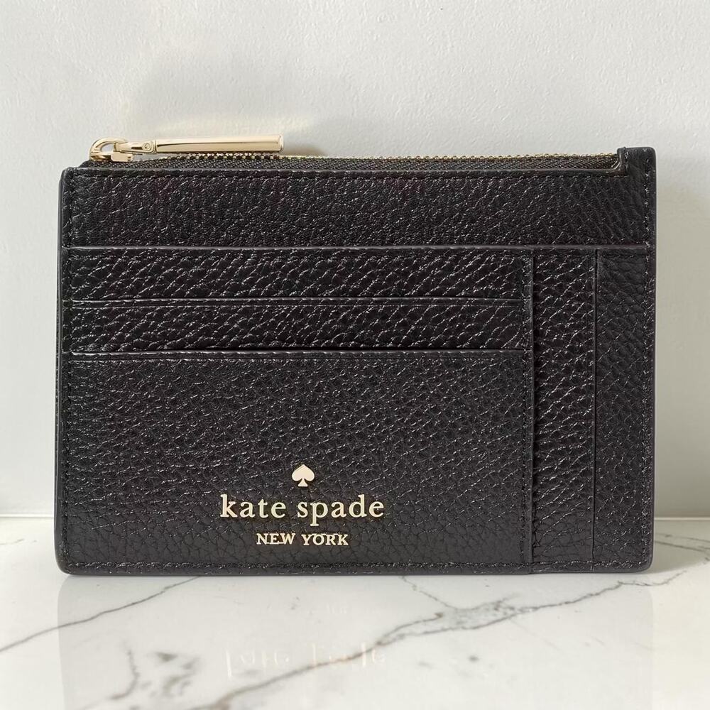 NWT Kate Spade Large Slim Card Holder Wallet Black Leather KP217